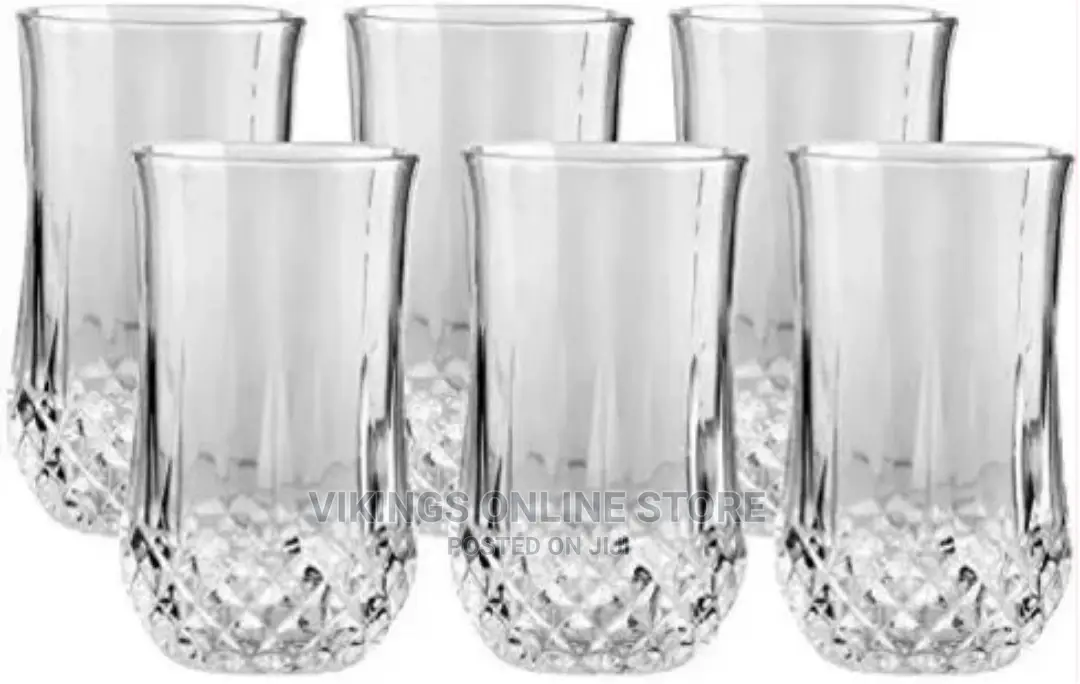 6 Pieces of Diamond Design Juice Glasses – Colorless.