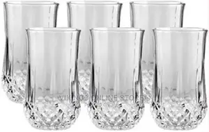 6 Pieces of Diamond Design Juice Glasses – Colorless.