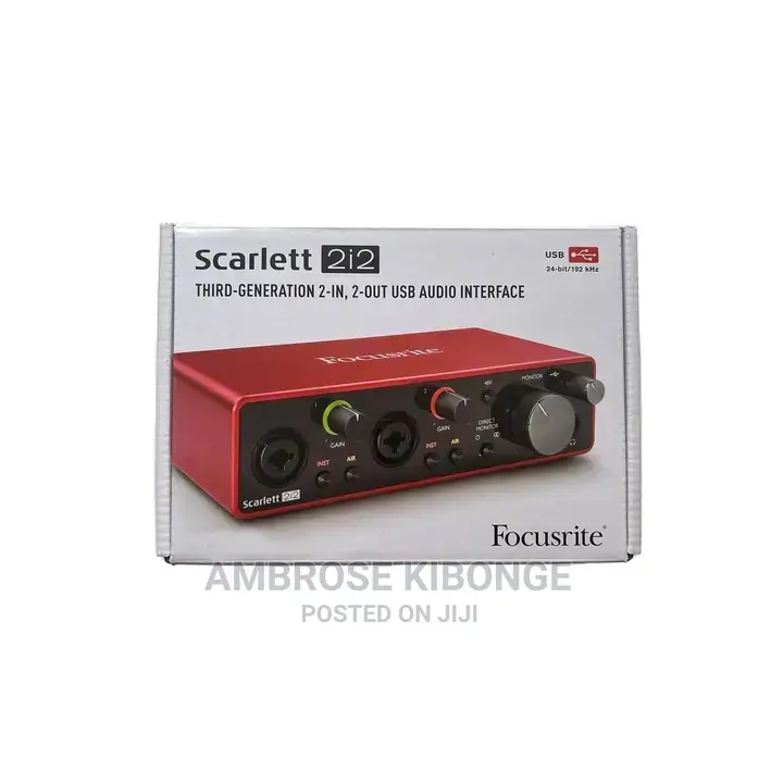 3rd Gen FOCUSRITE Scarlett 2i2 Audio Interface for Studio.