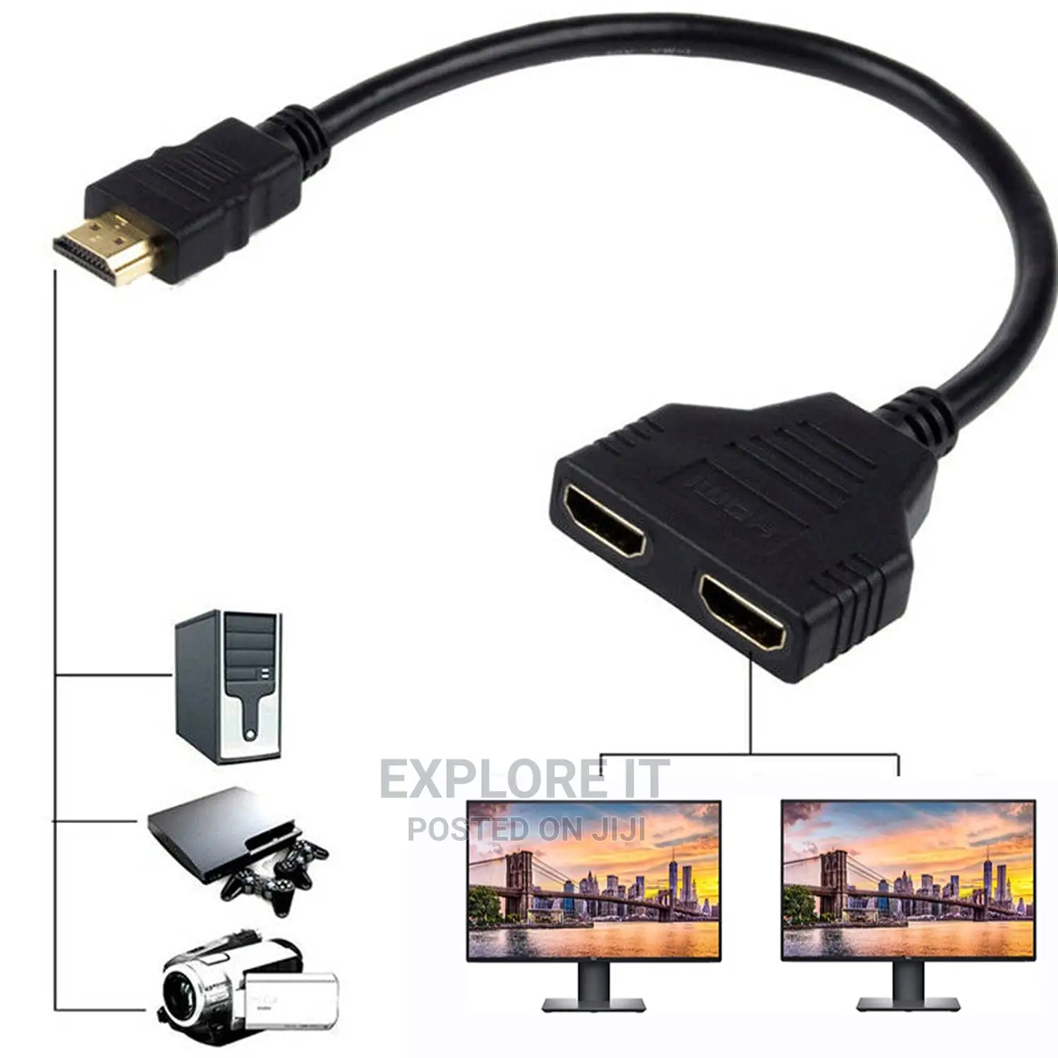 HDMI to 2hdmi Cable +Ic