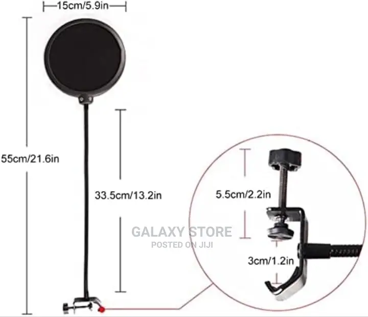 Pop Filter for Microphone Absorber Filter With Stand Clip