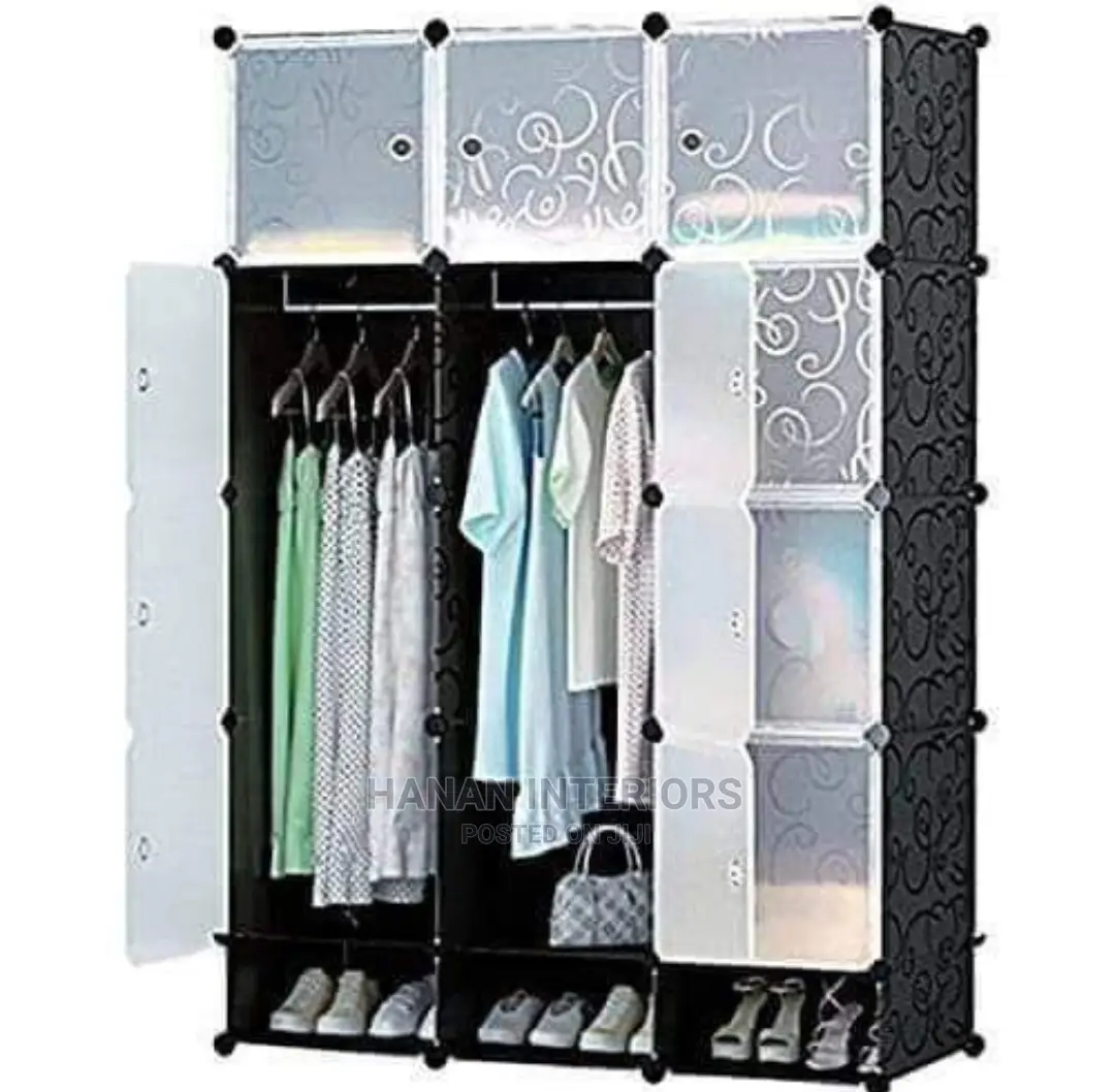 3 Column Plastic Wardrobe With Shoe Rack