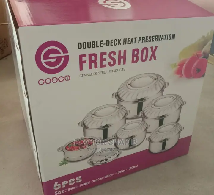 6pcs Double Deck Heat Preservation Fresh Box