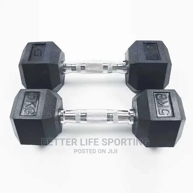 .5kg Dumbbells Black Hexagonal Pair