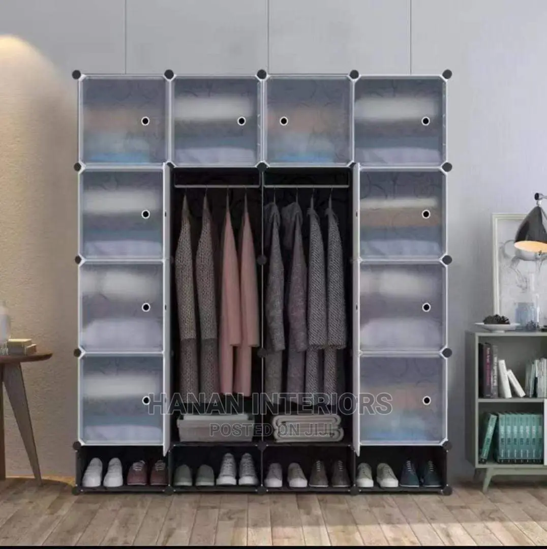 4column Black Plastic Closset
