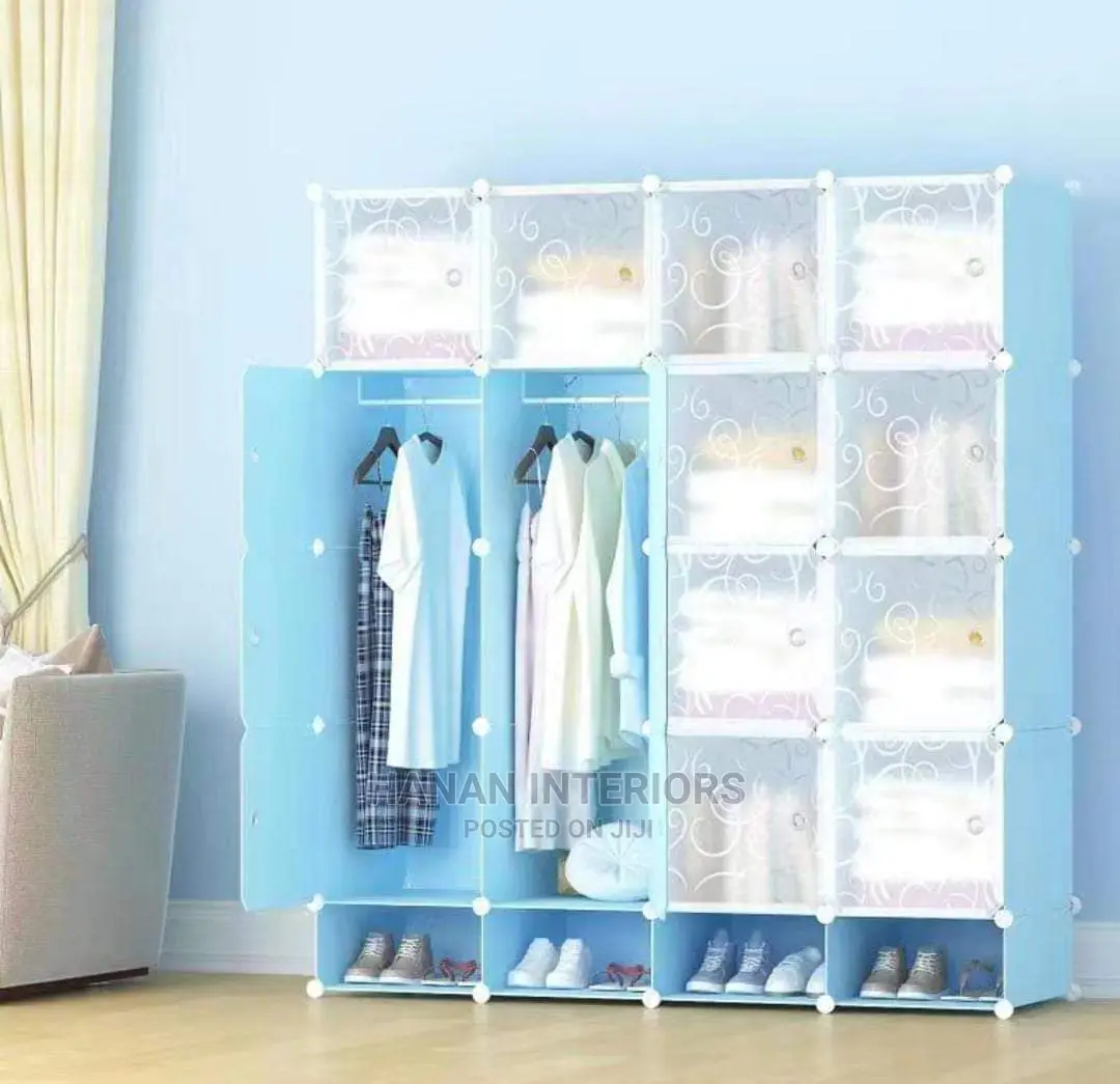 4 Column Plastic Wardrobe With Shoerack