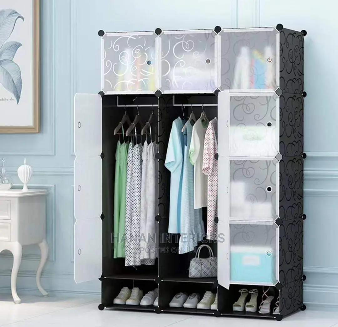 3column Durable Plastic Wardrobe With Shoe Rack