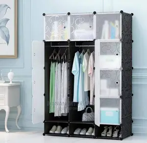Photo - 3column Durable Plastic Wardrobe With Shoe Rack
