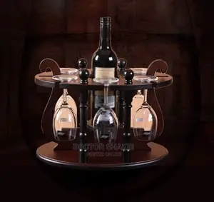 Solid Wooden Luxury Wire Rack and Glass