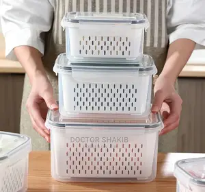 Multifunctional 2in1 Fridge Drain Basket/ Storage Container