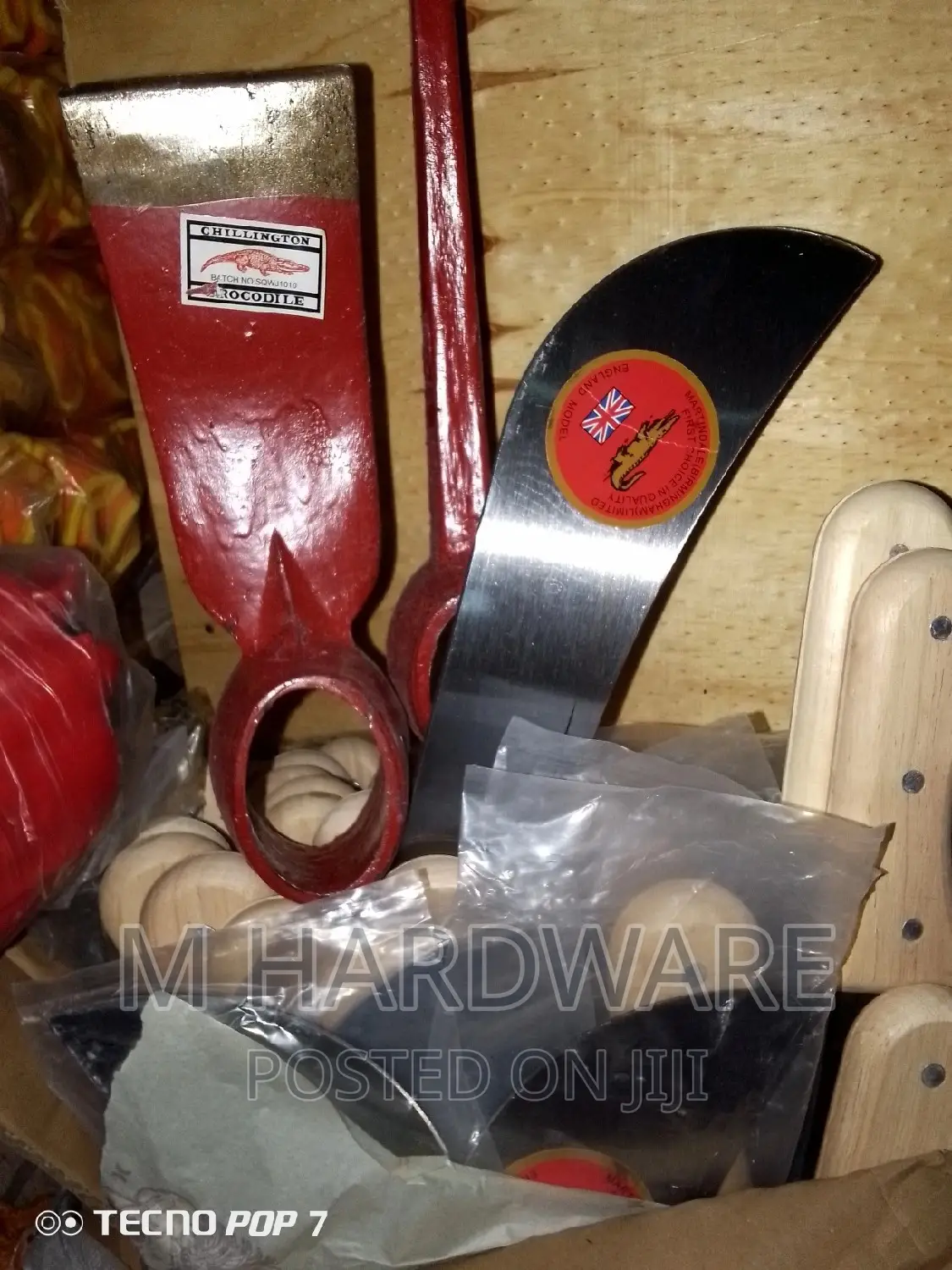 Garden Tools, Hoes,Panga, Pick Axe ,Axe , Spades , Wire Etc