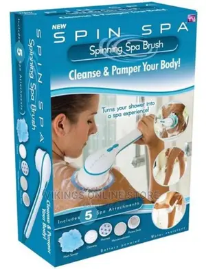 Handheld Massager Spinning Spa Body Brush, White