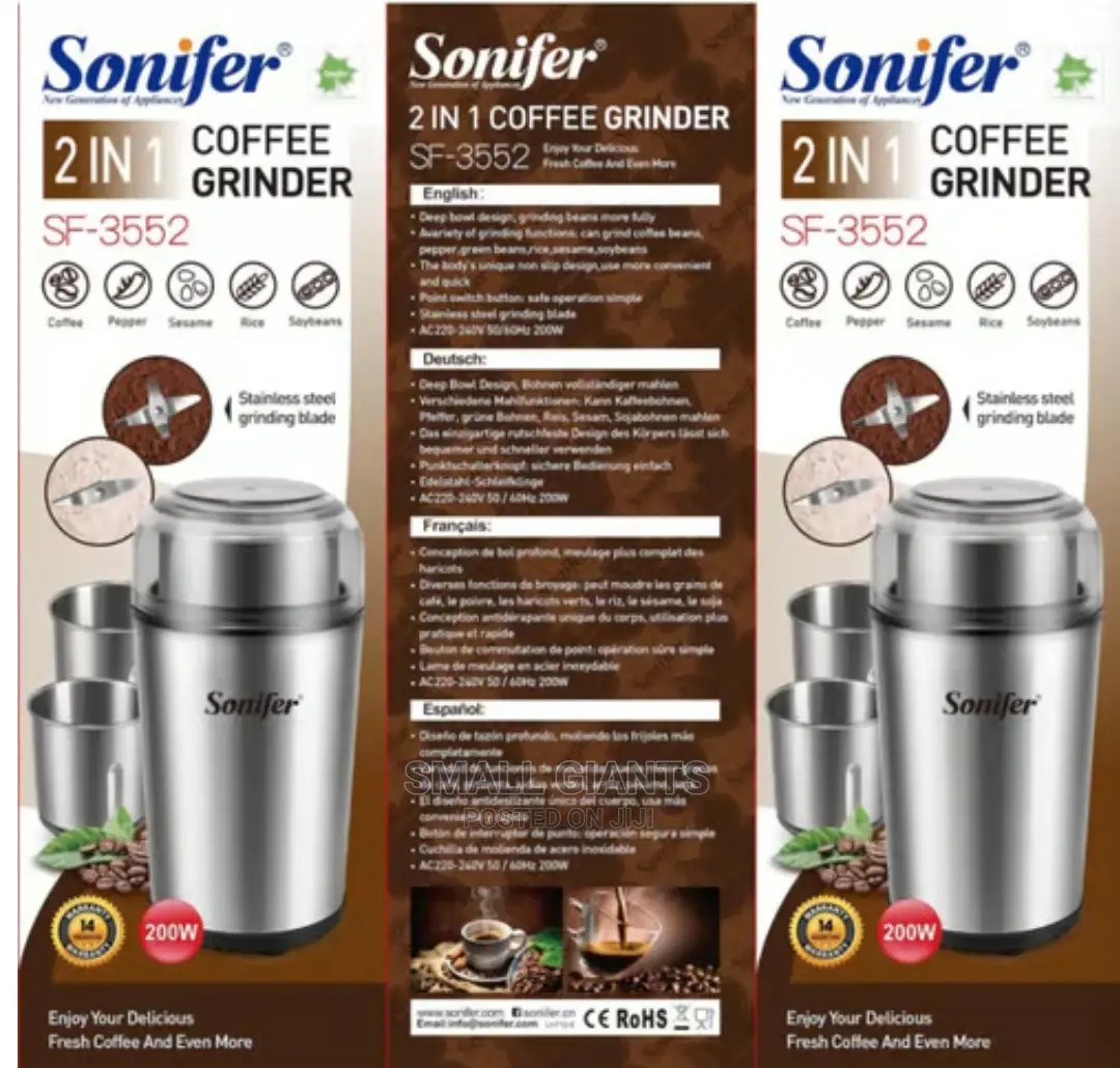 Multifunction 2 in 1 Stainless Steel Coffee Grinder