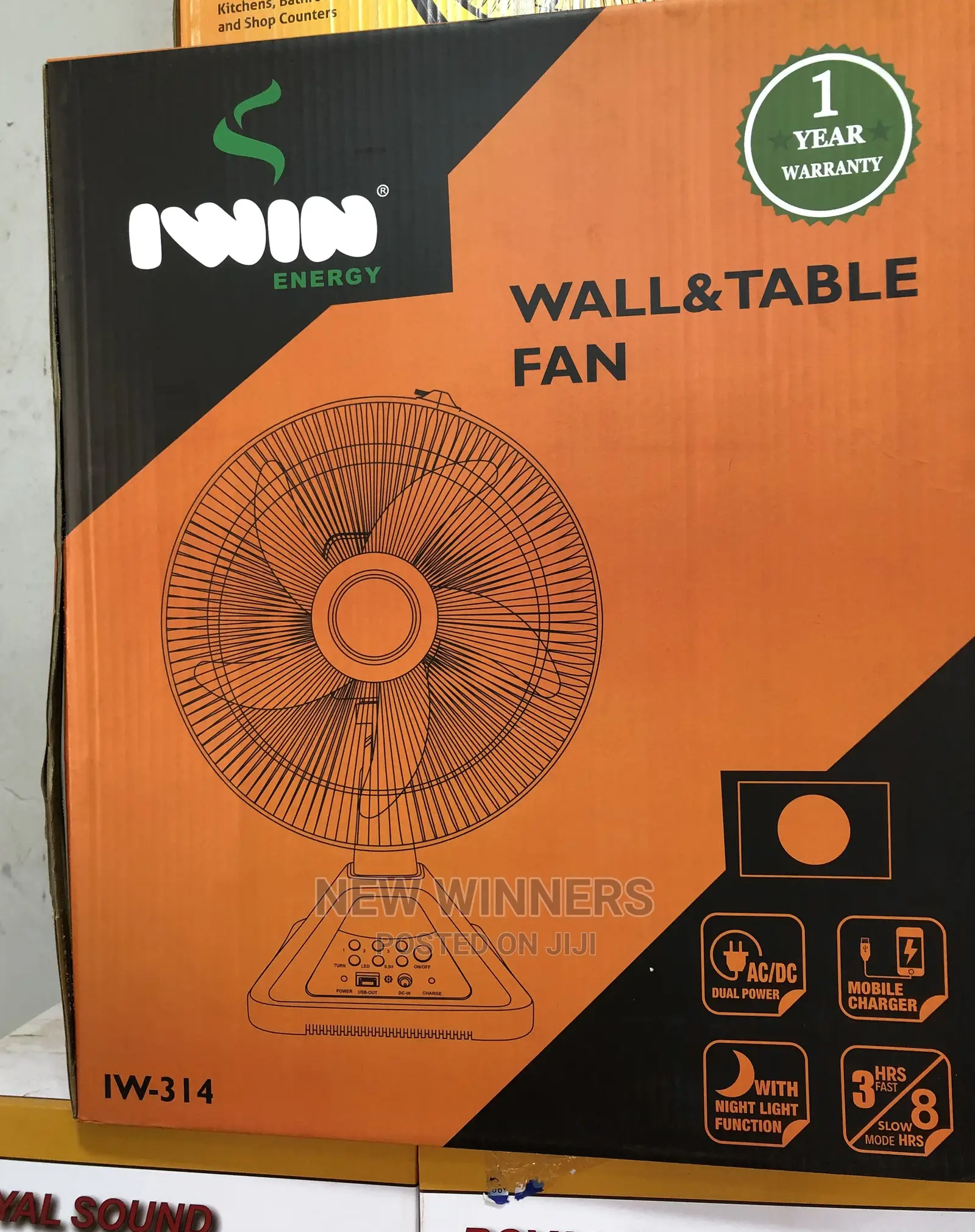 Rechargeable Wall and Table Fan