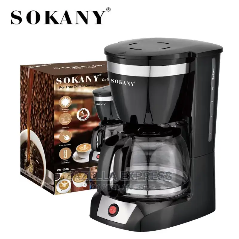 Sokany CM-108S Filter Coffee Maker Machine, 12 Cups
