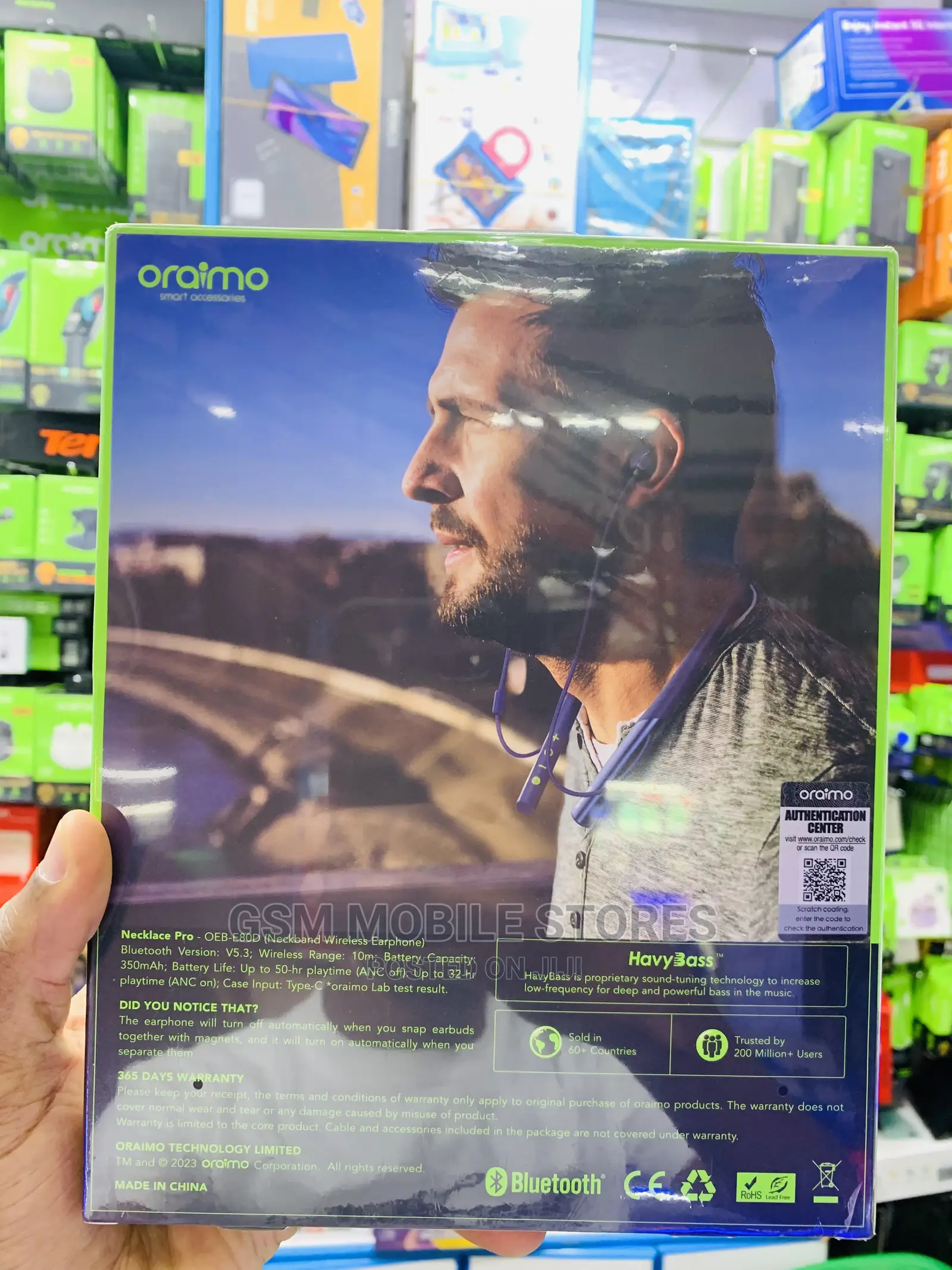 Oraimo Necklace Pro Havybass Hybrid ANC 50hr Playtime