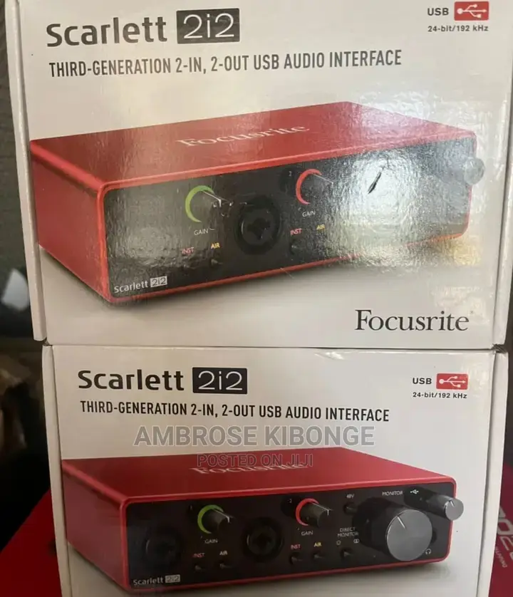 3rd Gen FOCUSRITE Scarlett 2i2 Audio Interface for Studio.