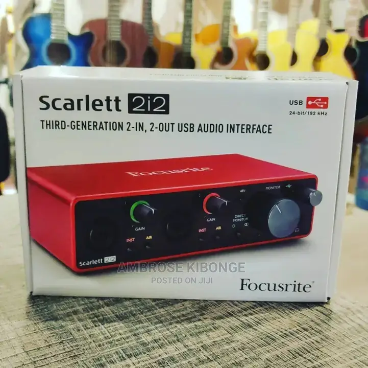 3rd Gen FOCUSRITE Scarlett 2i2 Audio Interface for Studio.