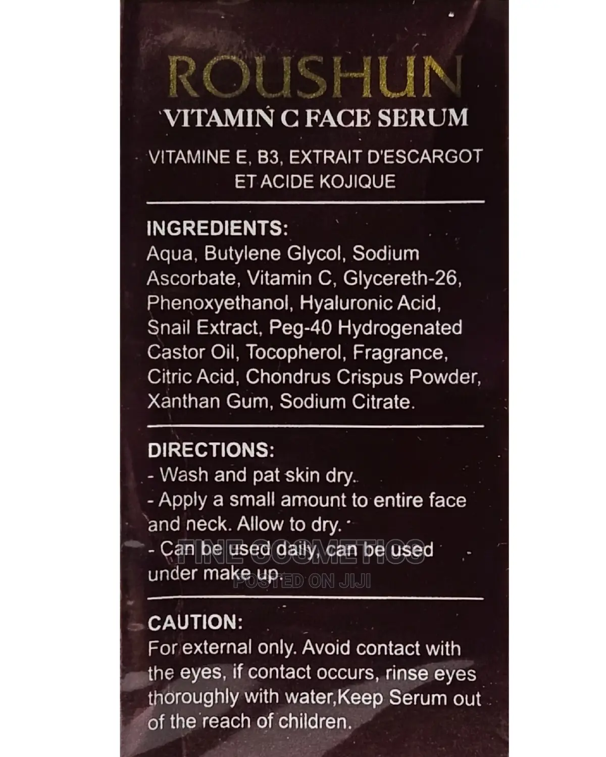 Roushun 7days Vitamin C Face Serum With Snail Oil+Kojic Acid