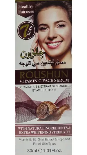Roushun 7days Vitamin C Face Serum With Snail Oil+Kojic Acid