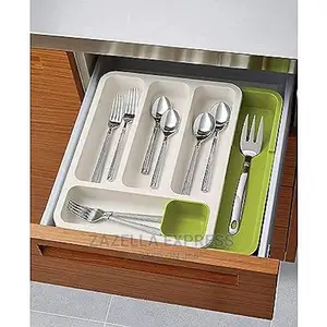 Expandable Cutlery Tray - Foldable Drawer Holder