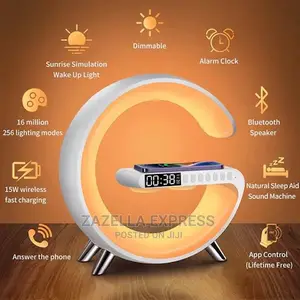 Wireless Charging Lamp,Bluetooth Speaker and Alarm Clock