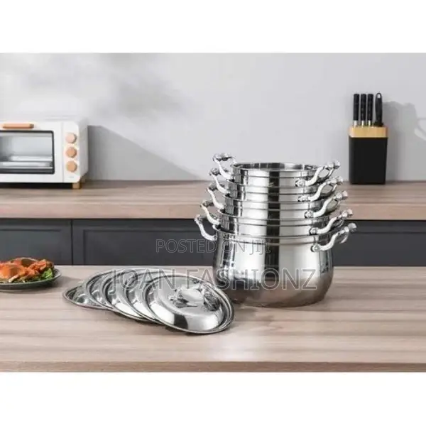 10pcs 22,24,26,28,30cm Stainless Steel Saucepans Cooking Pot