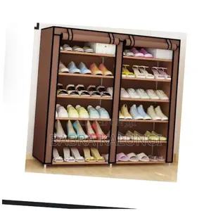 Brown Double Column Shoe Rack