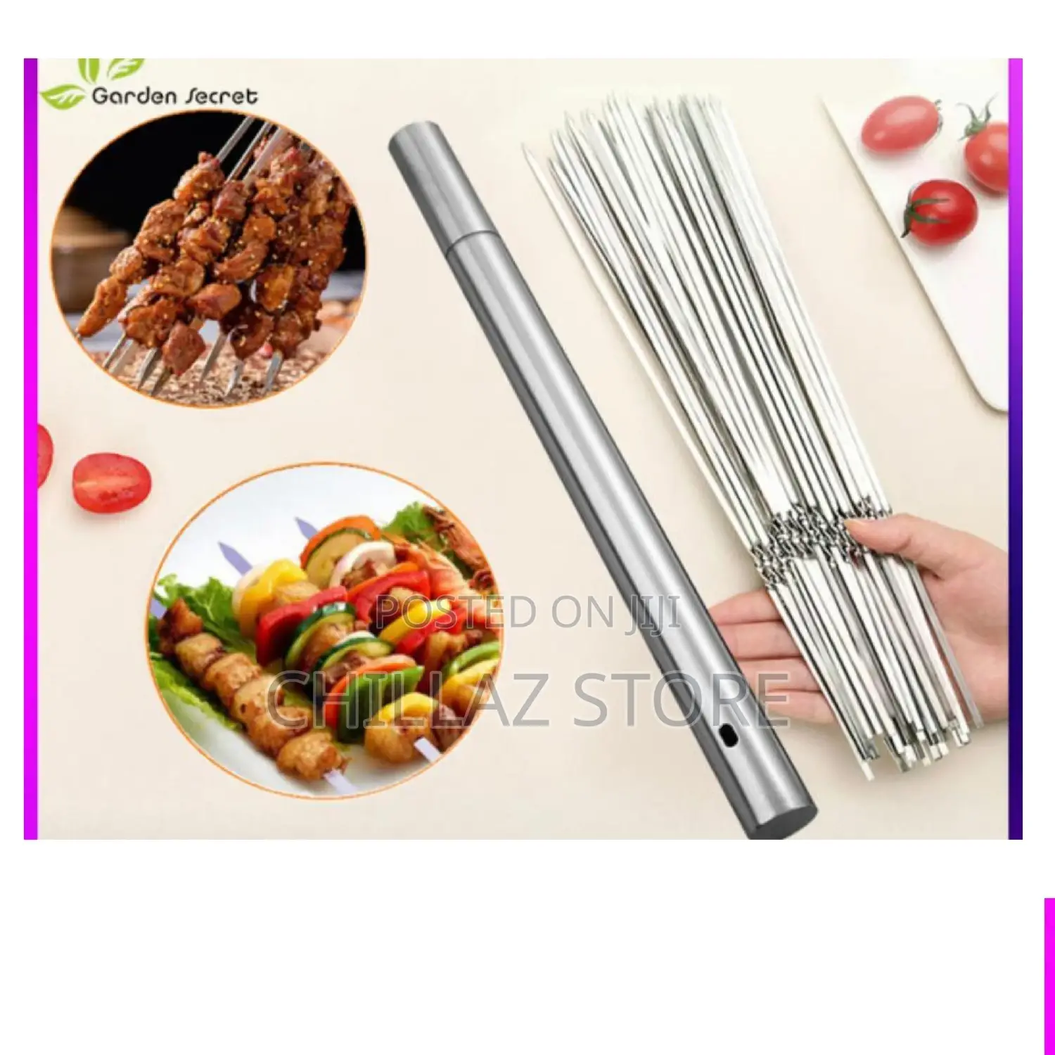 10pcs Stainless Steel Skewers.