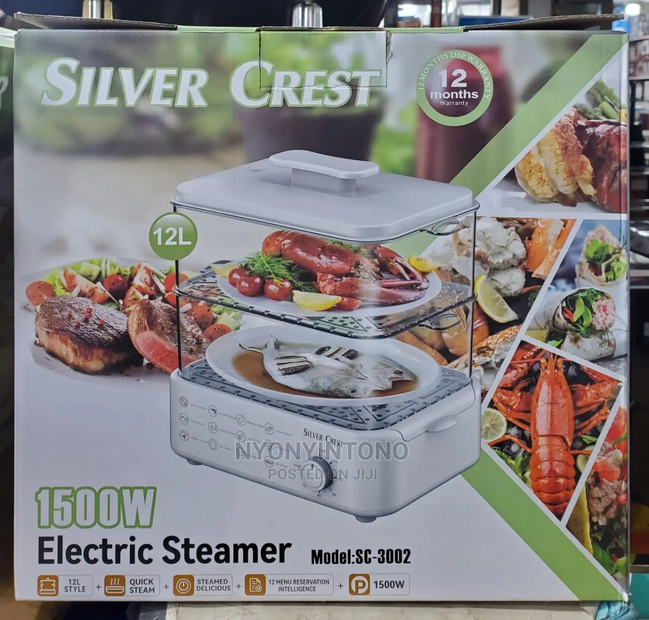 12 Litres Silver Crest Food Steamer
