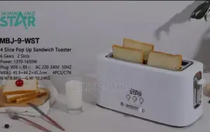 Winning Star 4 Slice Electric Bread Toaster -White