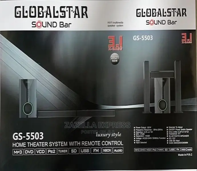 Global Star Sound Bar System 3.1 Channel Gs-5503 Hifi Enable