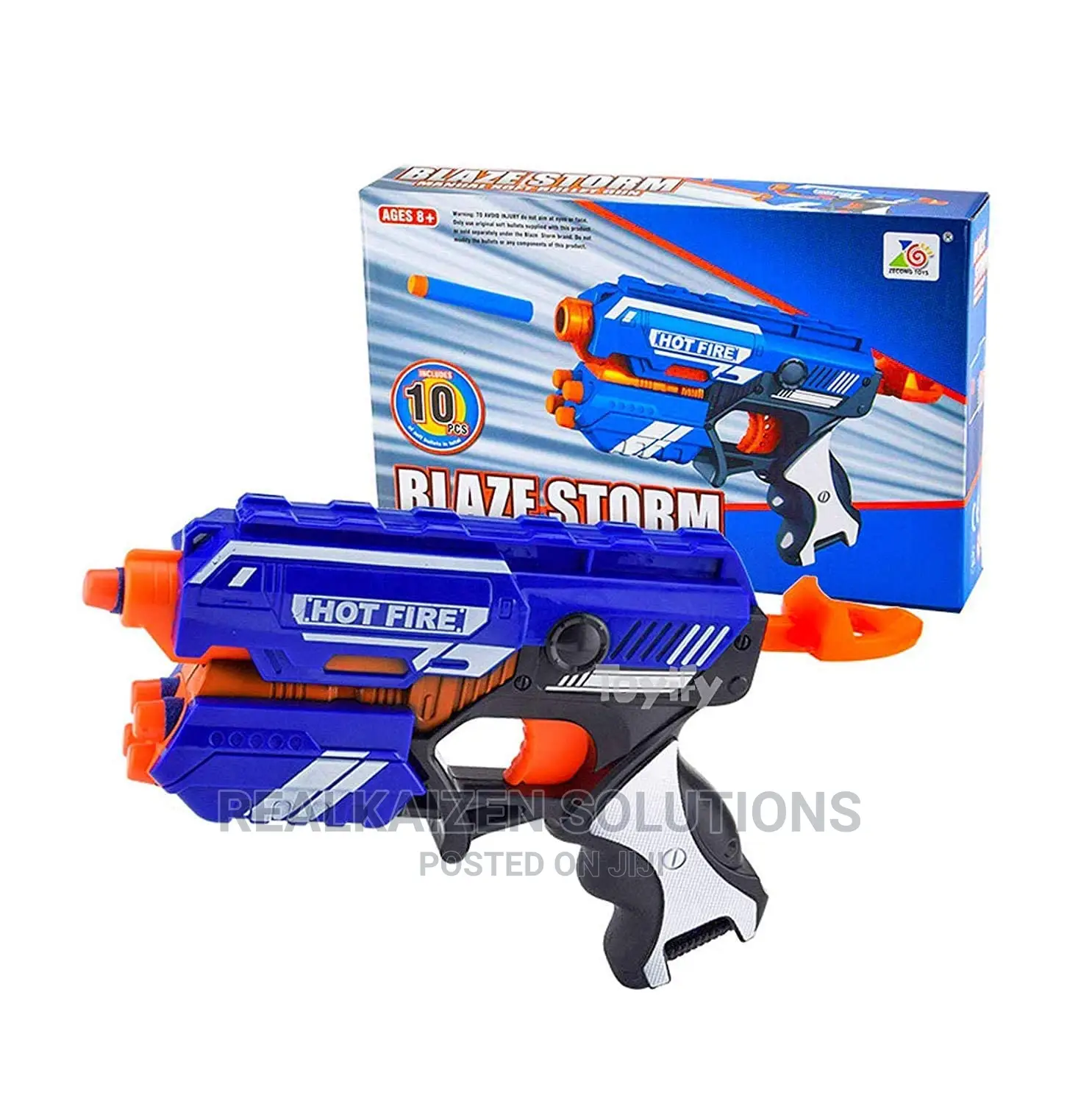 BLAZE STORM Manual 10 Soft Blaster Bullet Shooting Kid Gun