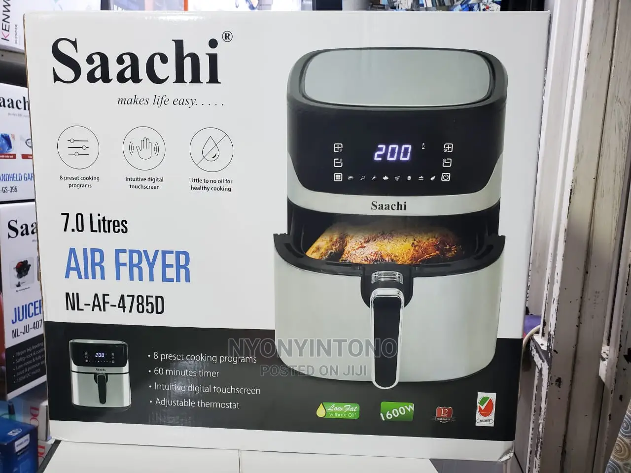 Saachi Air Fryer 7 Liters . Digital With Touch Control Pad