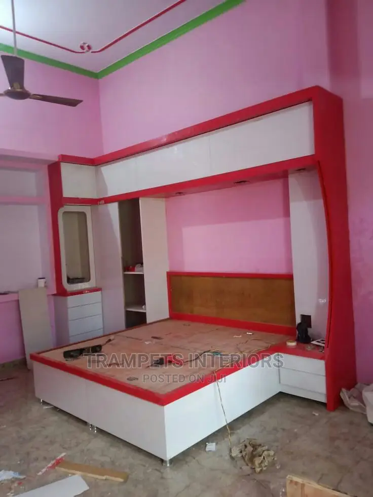 Beds/ Inbuilt Beds/White and Red Bed Design Call