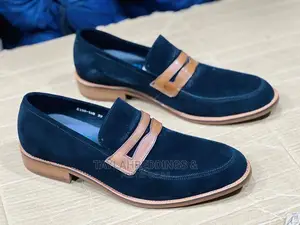 Photo - Blue Suede Loafers Rubber Sole
