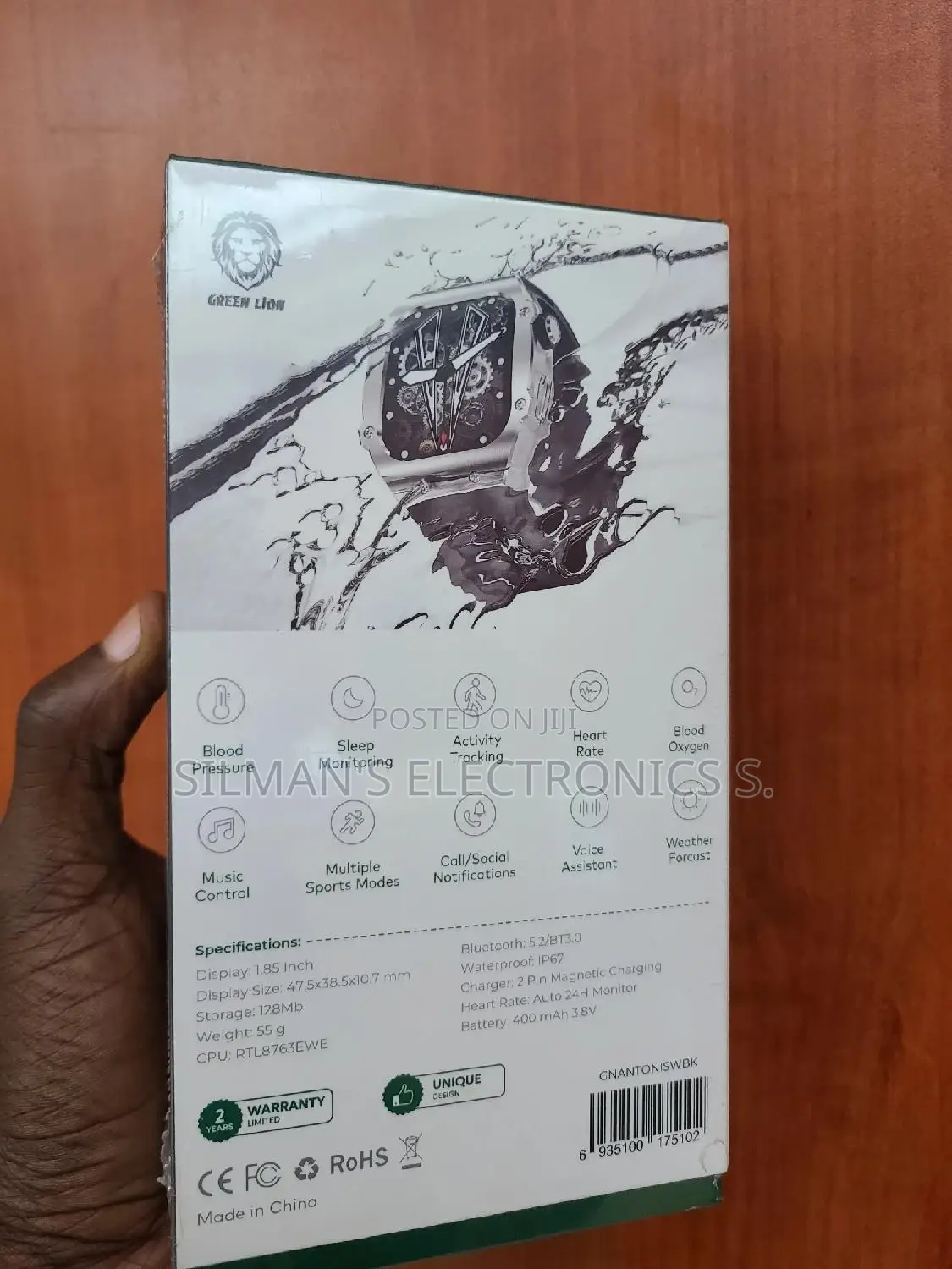 Green Lion Antonio James Smart Watch Black