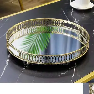 Round Mirror Serving Tray.
