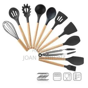 11 Piece Cooking Utensils Kitchen Utensil Set -Black ,Red