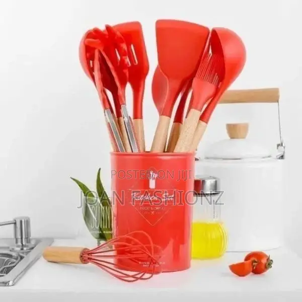 11 Piece Cooking Utensils Kitchen Utensil Set -Black ,Red