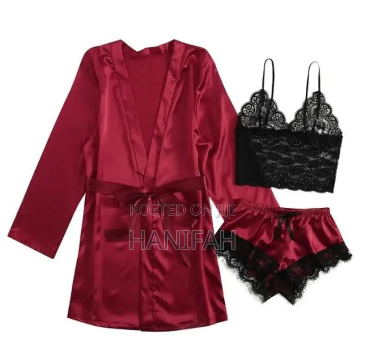 3pcs Women's Satin Sleep Wear