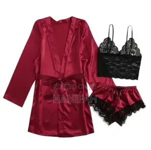 3pcs Women's Satin Sleep Wear