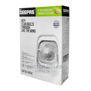 Geepas 8" Rechargeable Fan With Led Light_g721162