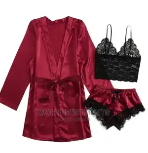 3pcs Set Women's Satin Sleepwear