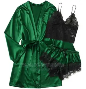 Photo - 3pcs Set Women's Satin Sleepwear