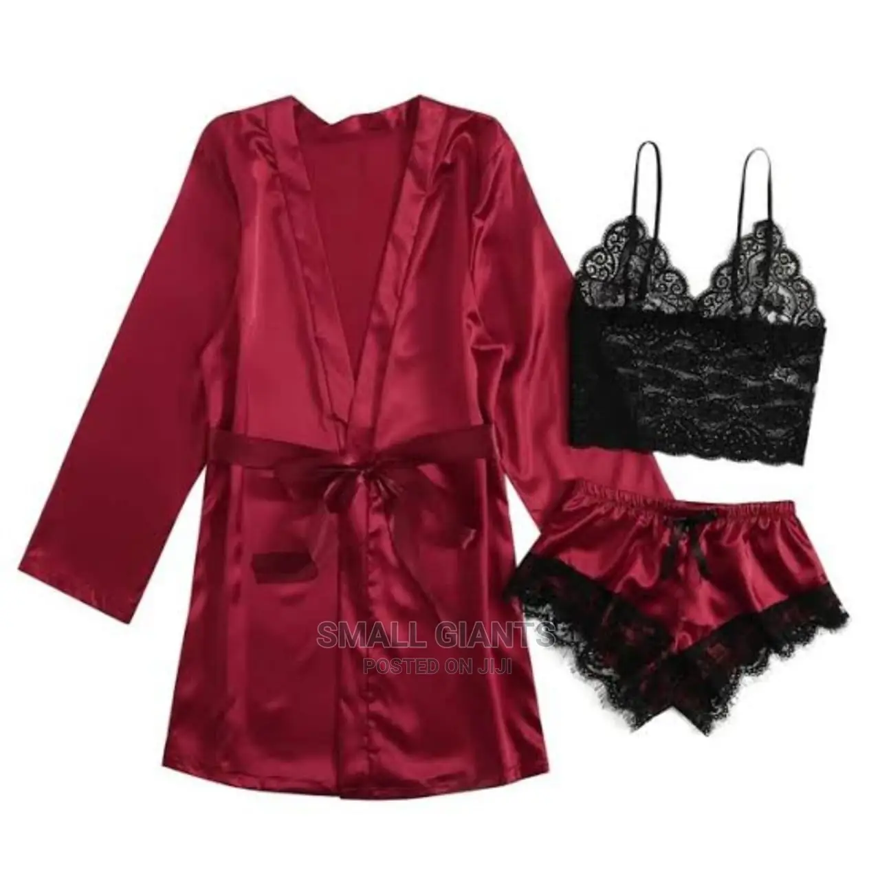 3 PCS Set Women's Satin Sleepwear