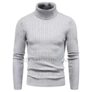 Men Classic Men's Long Sleeve Turtle Pull Neck T-Shirt
