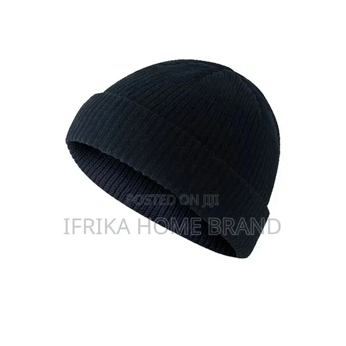 Men Women Solid Color Knitted Cap Warm Woolen Headsock
