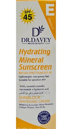 Dr Davey Hydrating Mineral Sunscreen SPF45 Sunblock Cream