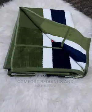 Stripped Cotton Towel Green